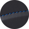 黒/糸：ブルー/内装：無地（ブラック）/背中面：ベージュ